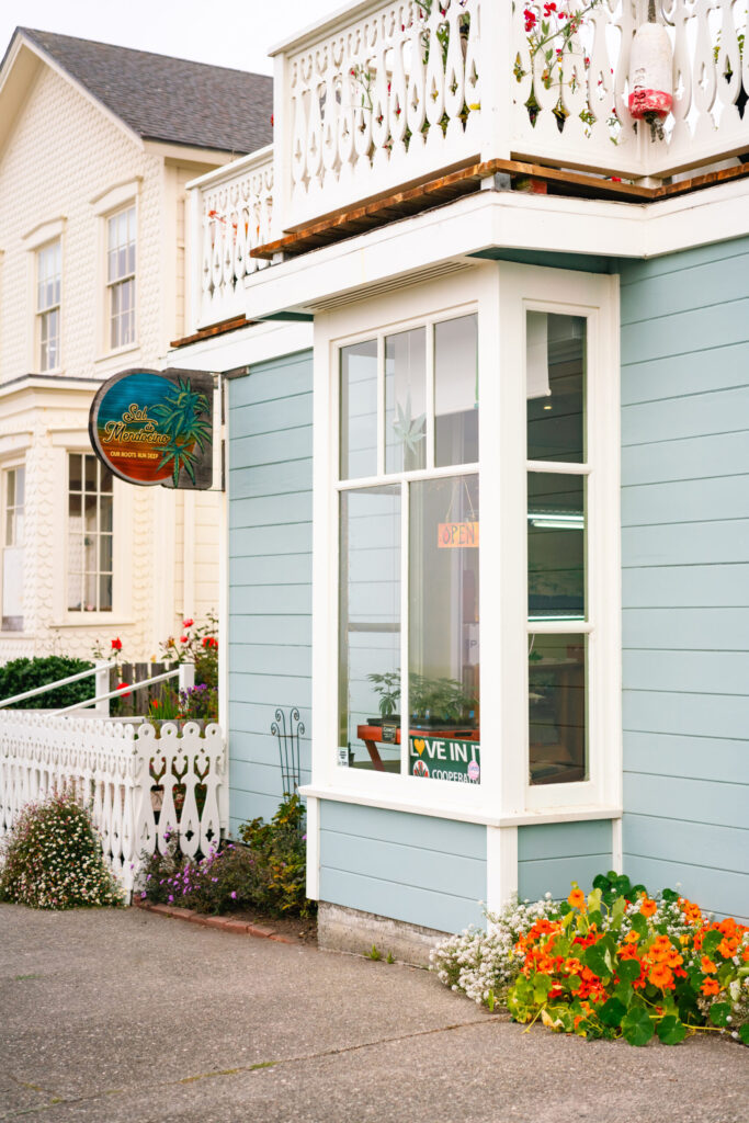 Sol de Mendocino from the Main Street sidewalk, photo by Nikolas Zvolensky Photography - 2025.